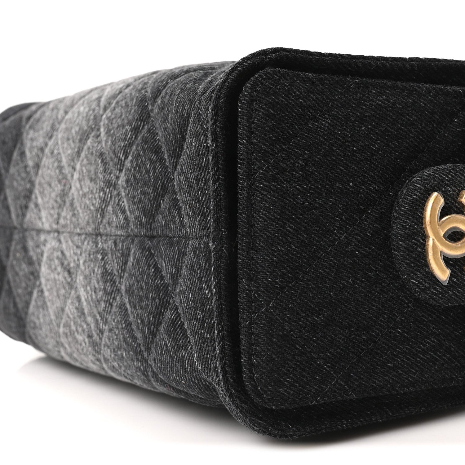 Chanel Washed Denim Quilted Mini Chanel 25 Handbag Black 18 of 19