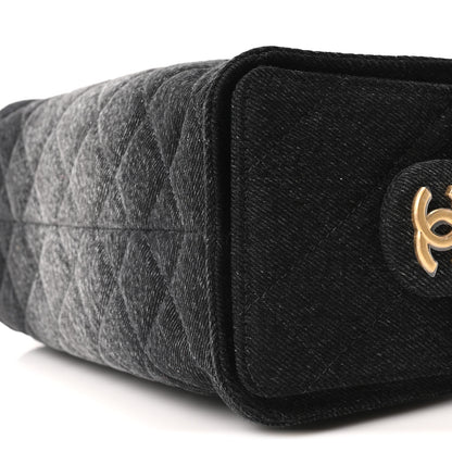 Chanel Washed Denim Quilted Mini Chanel 25 Handbag Black 18 of 19