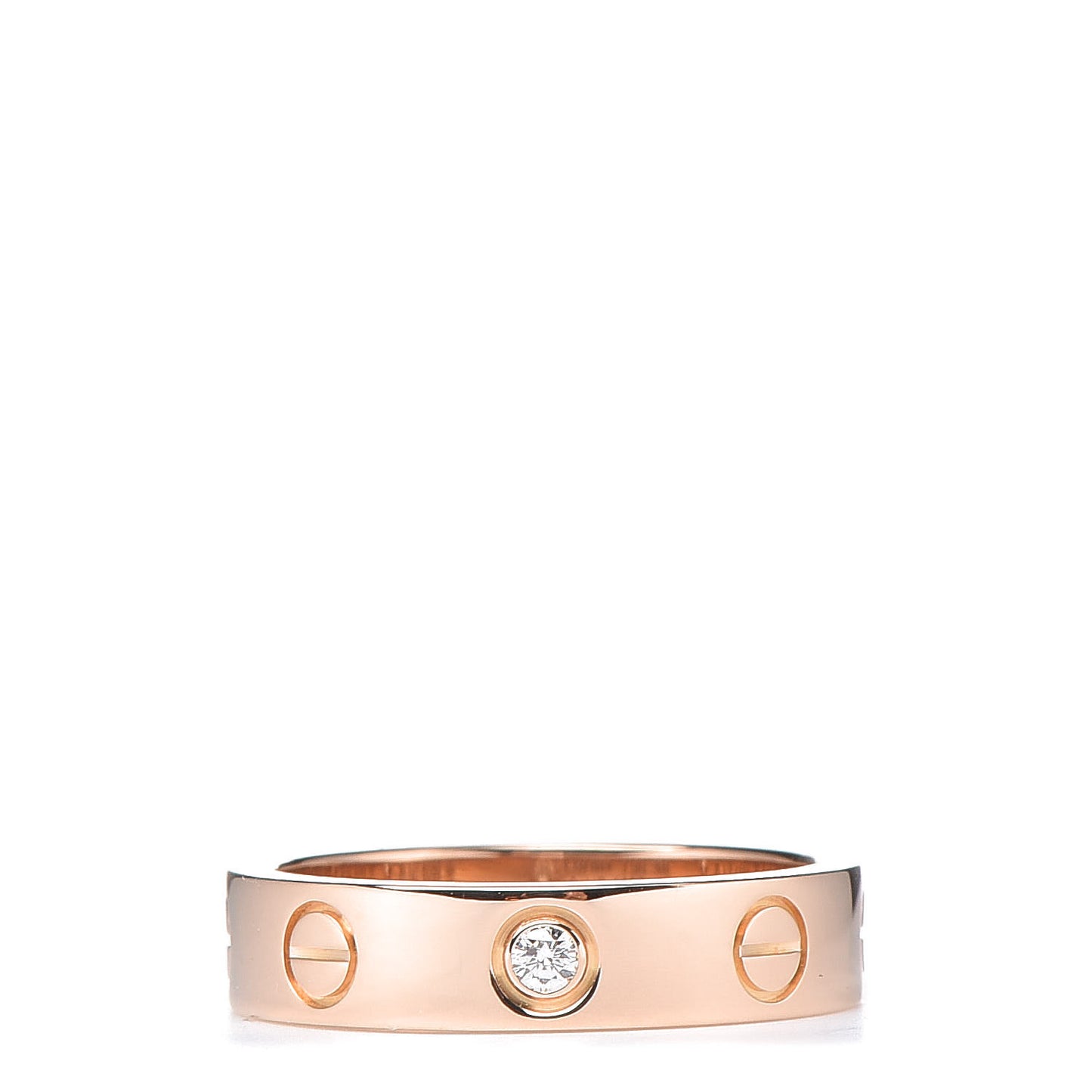 18K Pink Gold Diamond 4mm LOVE Wedding Band Ring 46 3.75