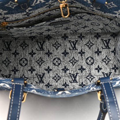 Louis Vuitton Monogram Jacquard Denim Onthego MM Bleu 5 of 10