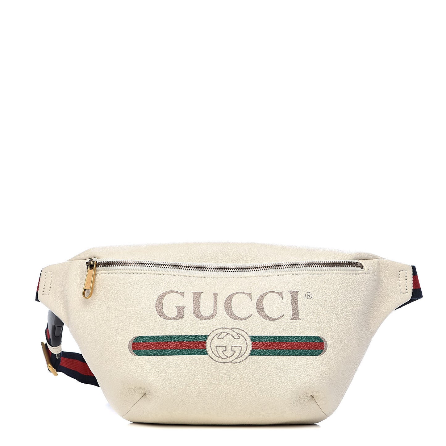 Grained Calfskin Logo Belt Bag White