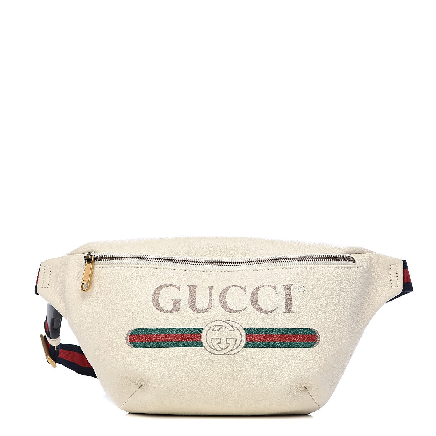 Gucci Grained Calfskin Logo Belt Bag White 1 of 10