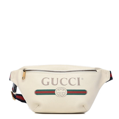 Gucci Grained Calfskin Logo Belt Bag White 1 of 10