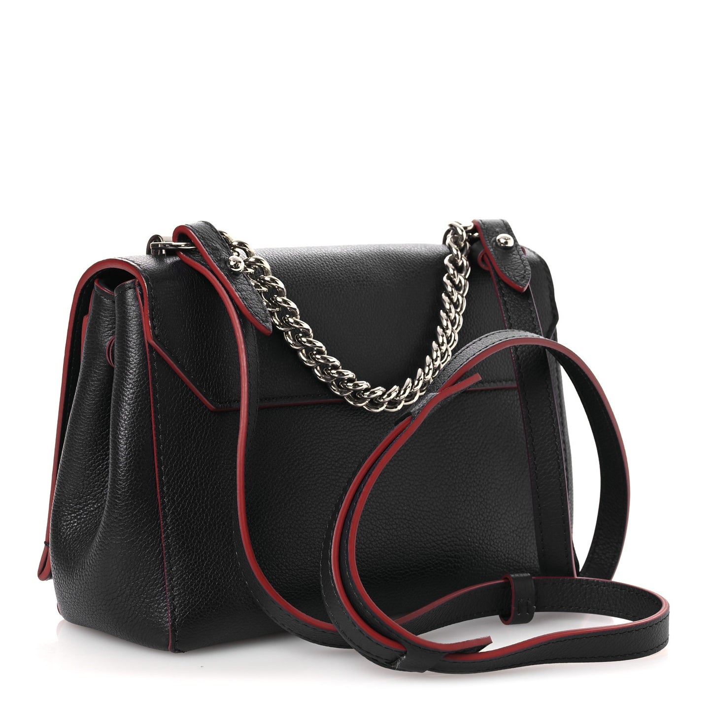 Calfskin Lockme II Chain Bag BB Marine Rouge