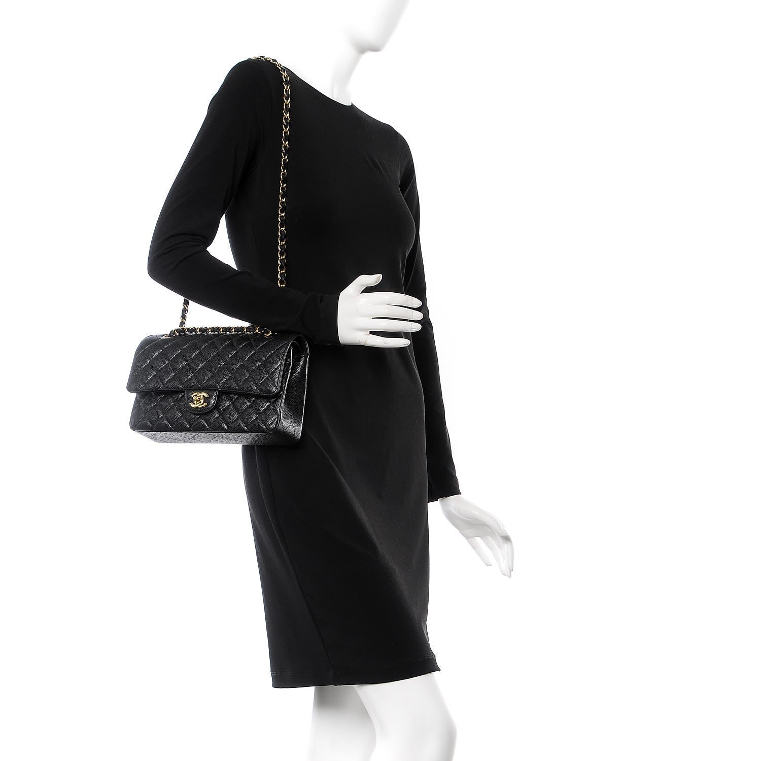 Chanel Caviar Quilted Medium Double Flap Black 3 of 9