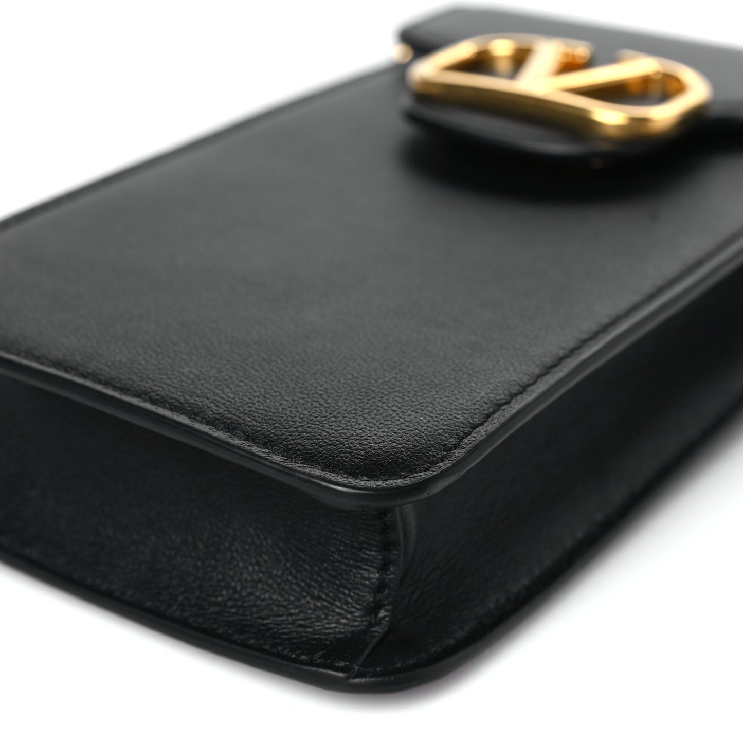 Calfskin Loco Phone Case With Chain Black