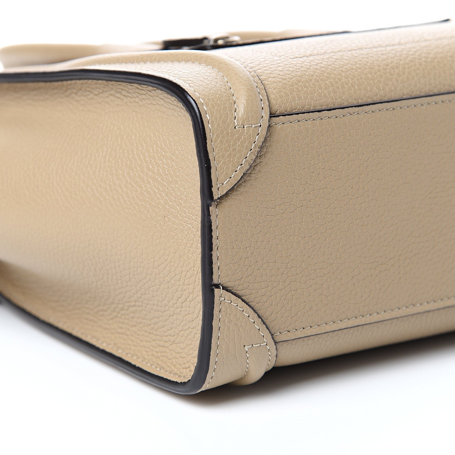 Celine Drummed Calfskin Nano Luggage Dune 8 of 11