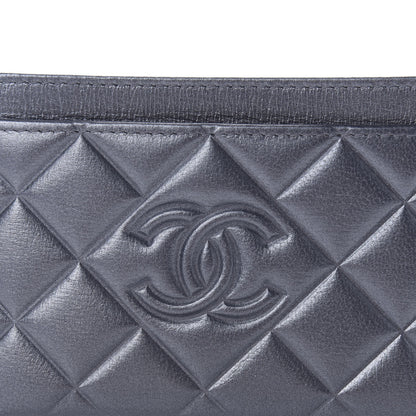 Chanel Metallic Lambskin Quilted Diamond CC Card Holder Blue 9 of 10