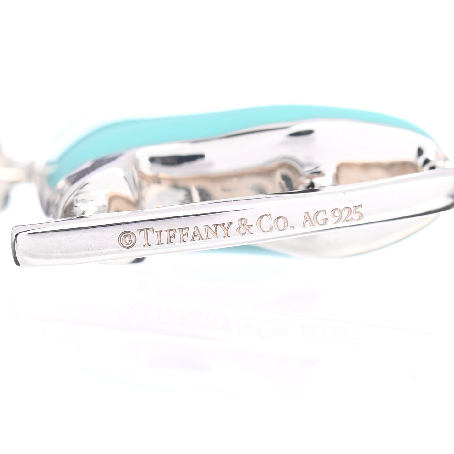 Sterling Silver Enamel Ice Skate Charm Blue