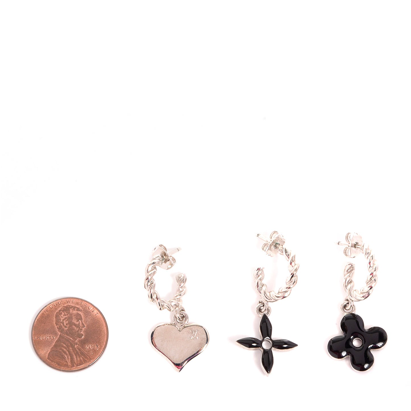 Sweet Monogram Earrings Black