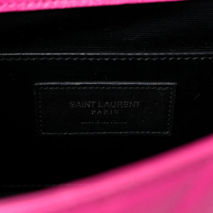 Saint Laurent Sheepskin Matelasse Chevron Medium Monogram Chain Bag Electric Pink 6 of 16