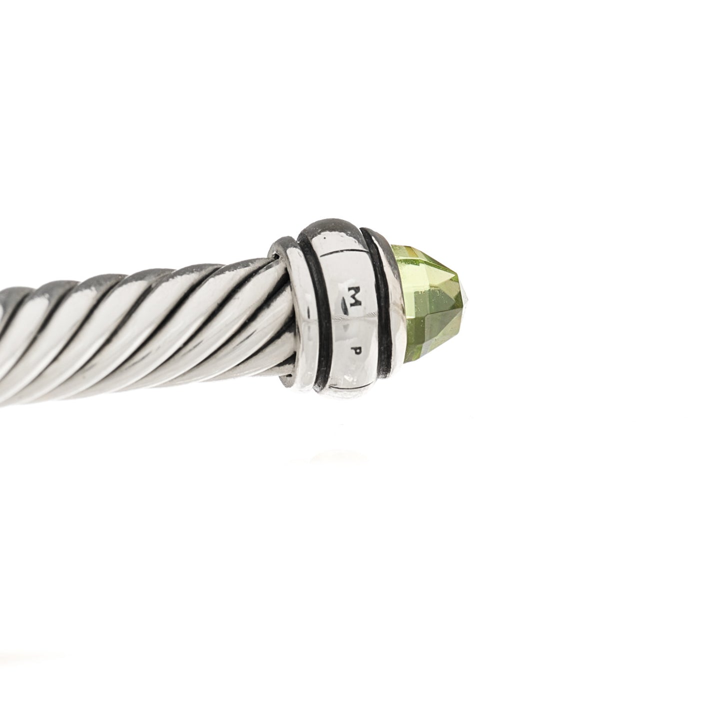 Sterling Silver 18K Yellow Gold Prasiolite 4mm Cable Classics Bracelet