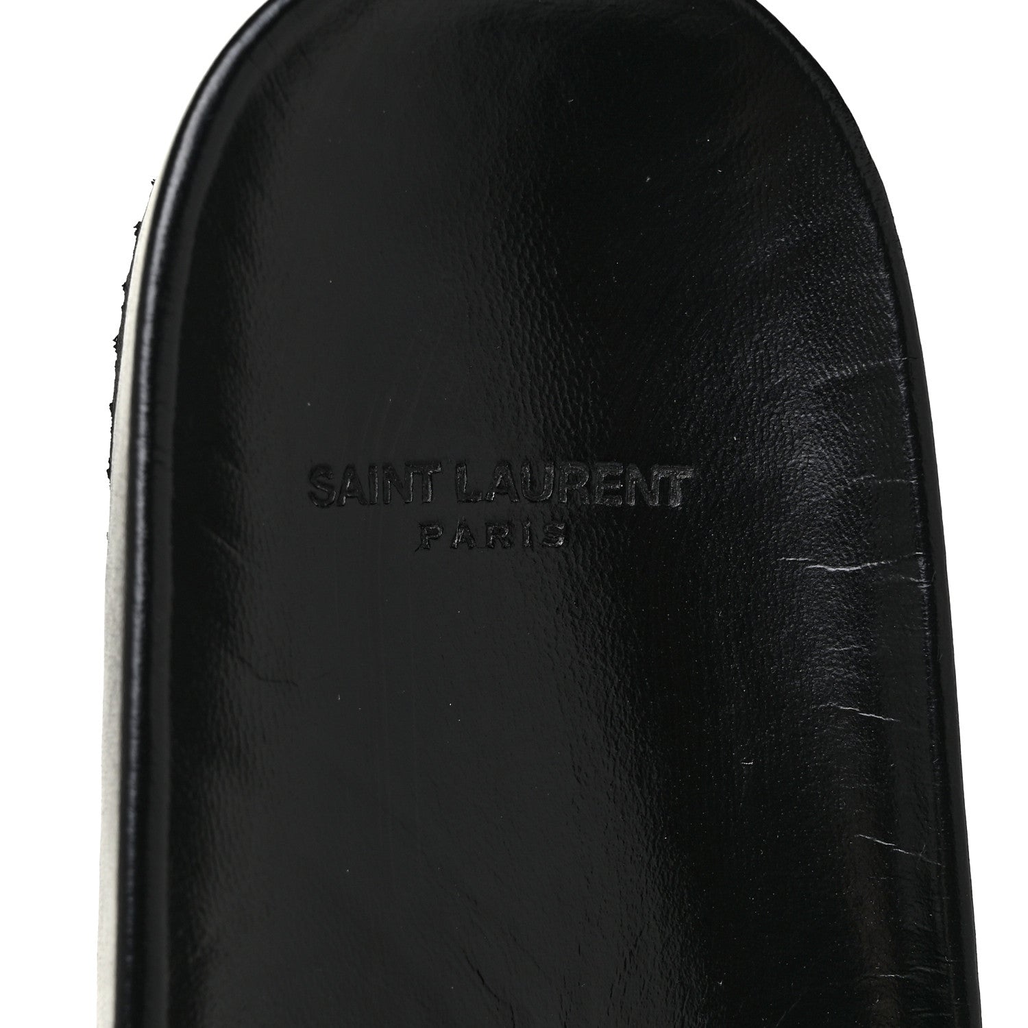 Saint Laurent Calfskin Monogram Jimmy Joan Slide Sandals 39 Black 7 of 10