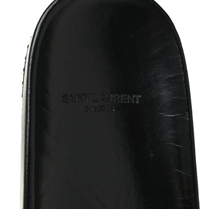 Saint Laurent Calfskin Monogram Jimmy Joan Slide Sandals 39 Black 7 of 10