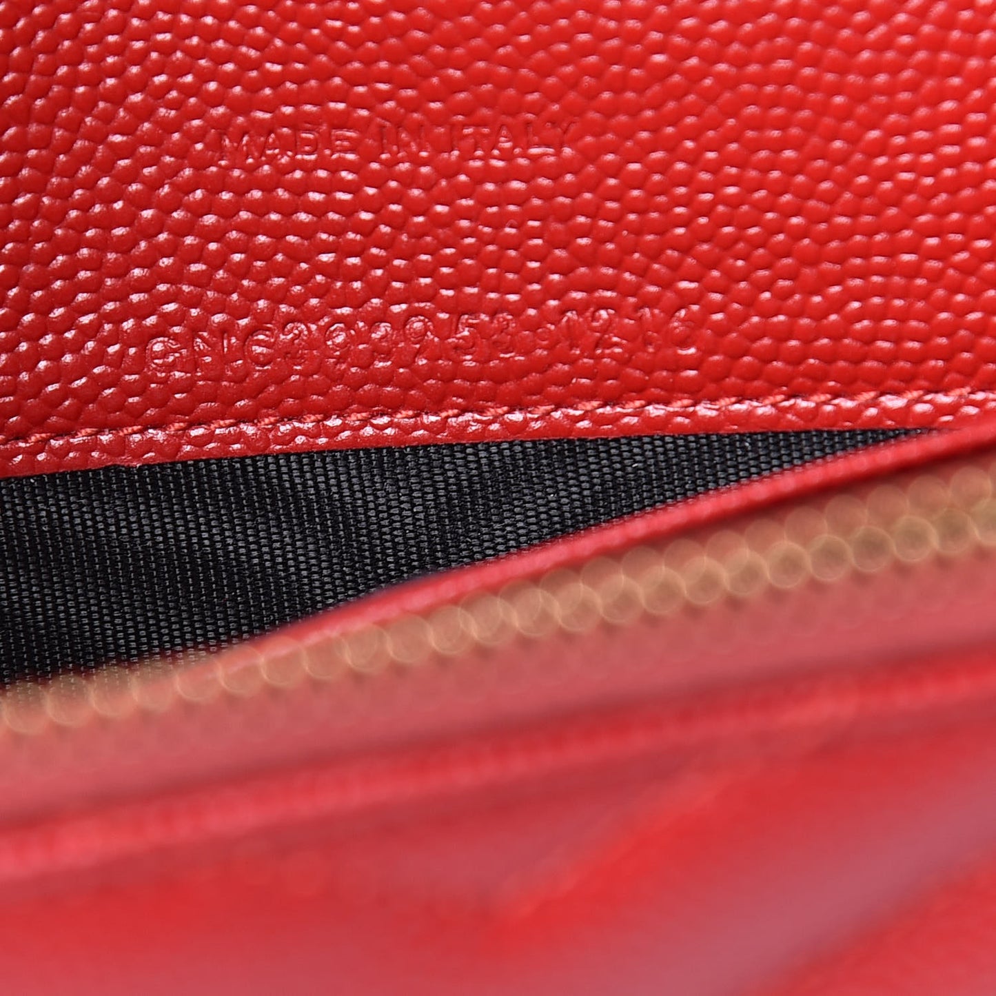 Grain De Poudre Matelasse Chevron Monogram Envelope Chain Wallet New Red
