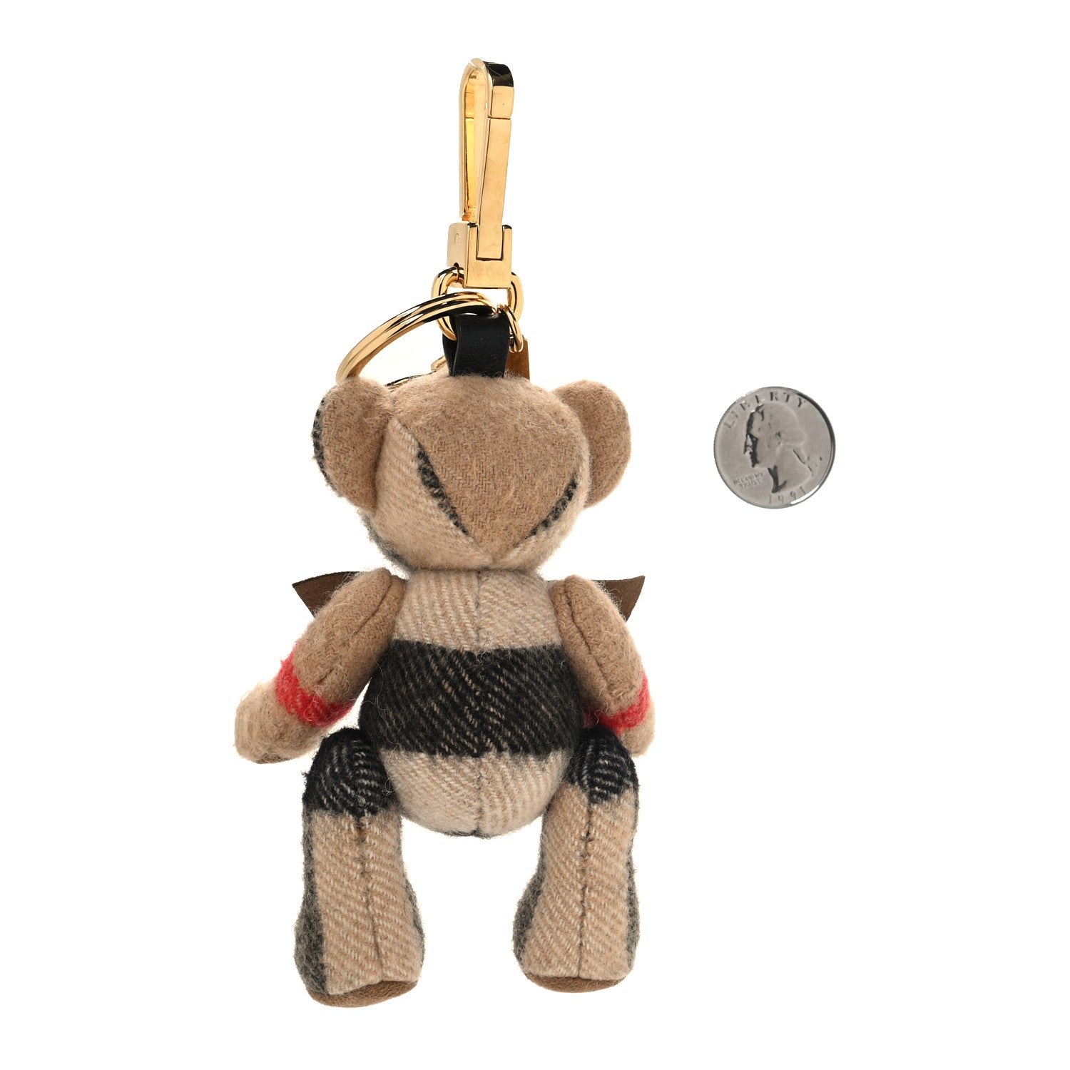 Burberry Cashmere Vintage Check Thomas Bear Bag Charm Camel 2 of 5
