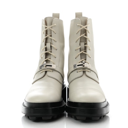 Hermes Glossed Calfskin Funk Ankle Boots 39 Beige Glaise 2 of 10