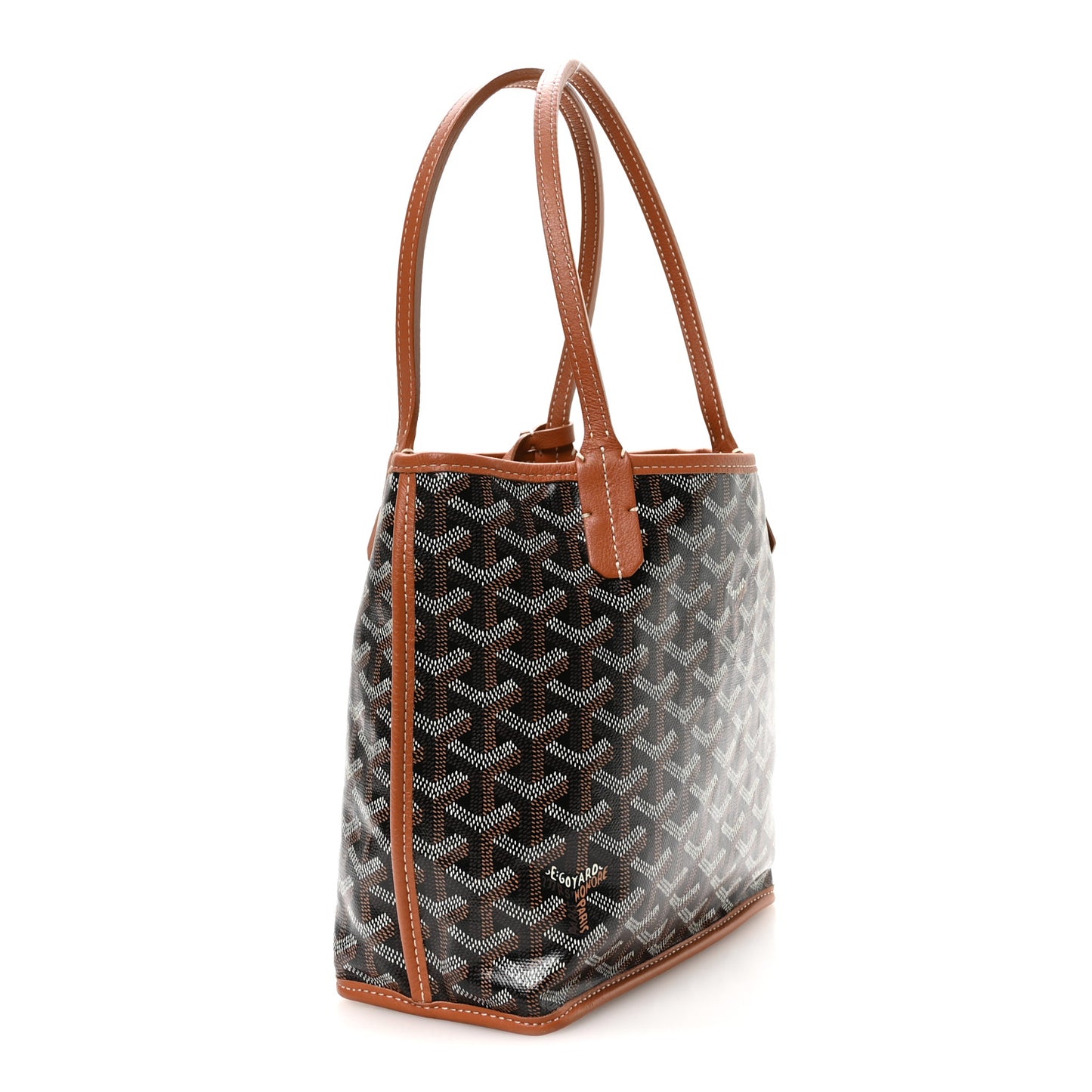 Goyardine Reversible Mini Anjou Black Gold