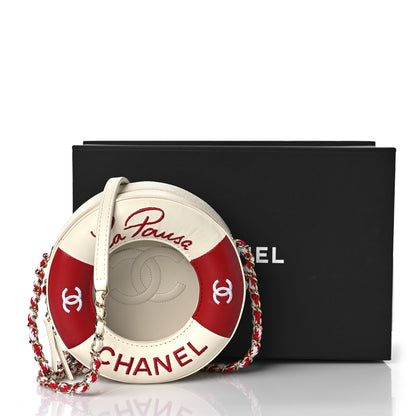 Chanel Lambskin Coco Lifesaver Round Bag Red White 11 of 11