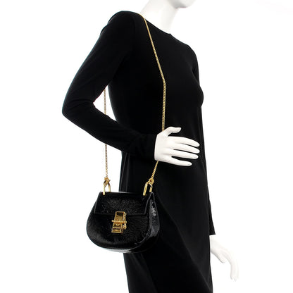 Chloe Grained Patent Mini Drew Shoulder Bag Black 2 of 7