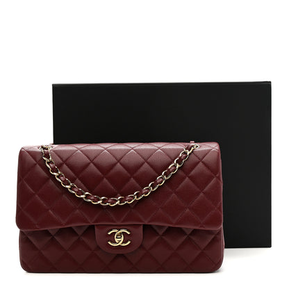 Chanel Caviar Quilted Jumbo Double Flap Burgundy 25 of 25