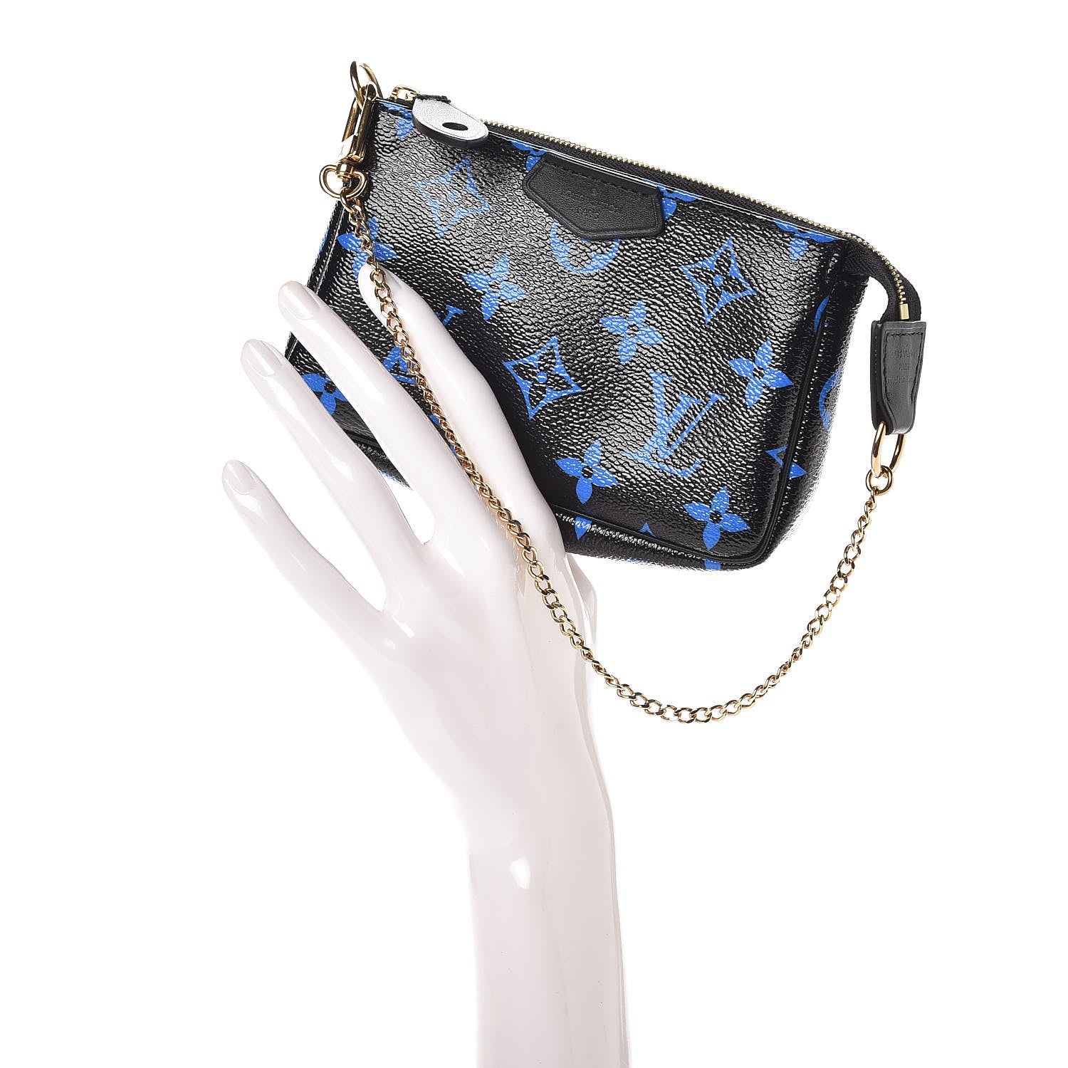 Louis Vuitton Colored Monogram Mini Pochette Accessories Blue Black 2 of 8