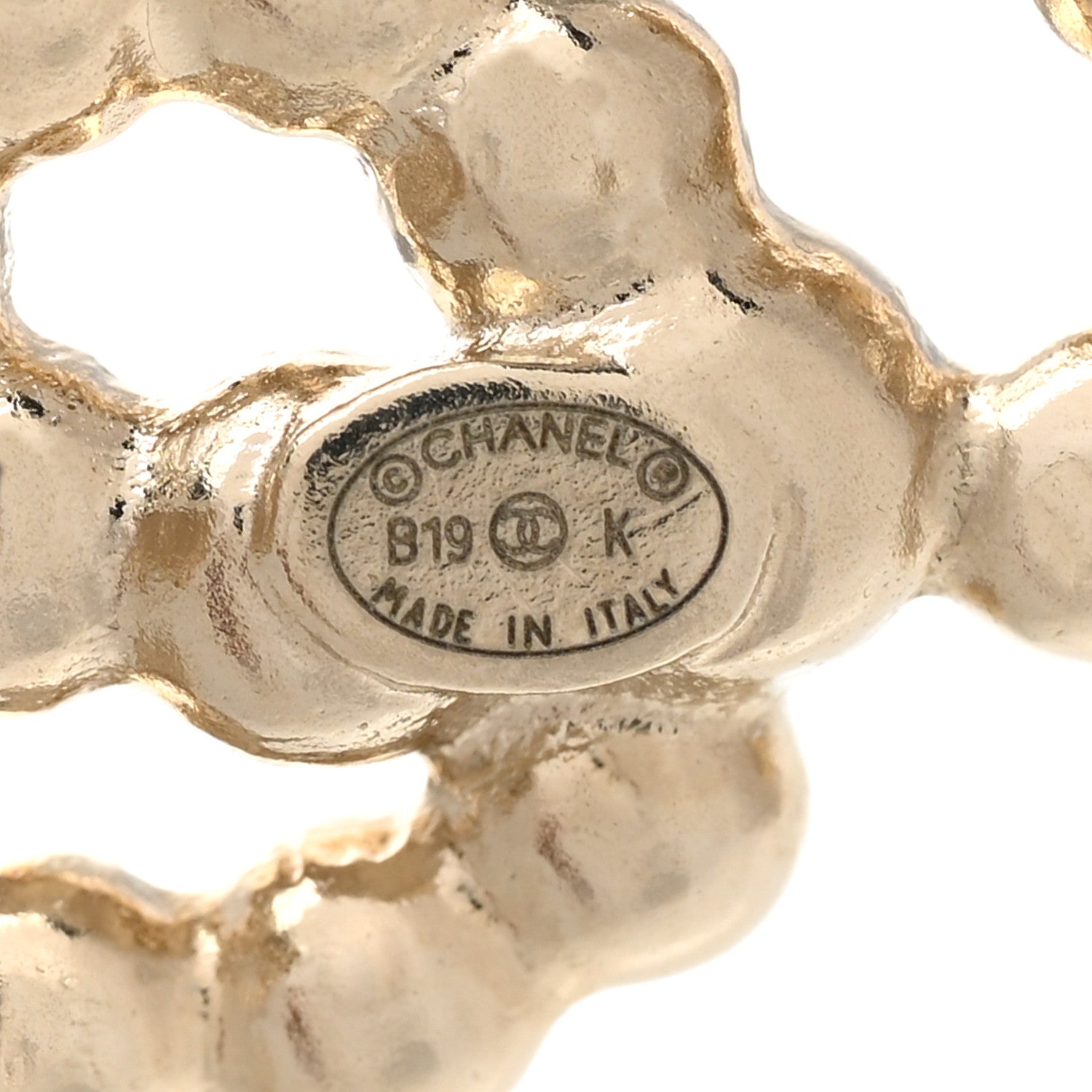 Chanel Metal Glass Swirling Pearls Hair Clip Gold 3 of 4