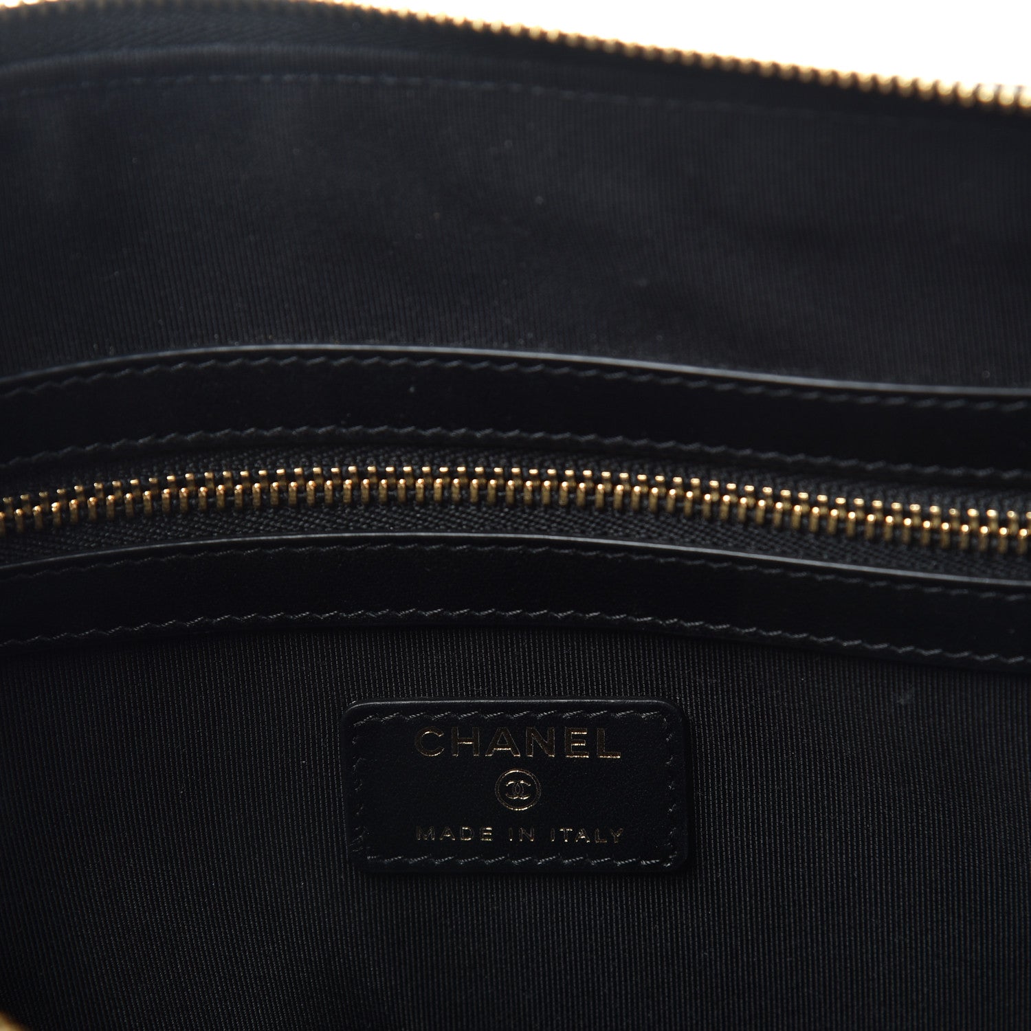 Chanel Aged Calfskin Chevron Quilted Medium Cosmetic Case Black 6 of 8