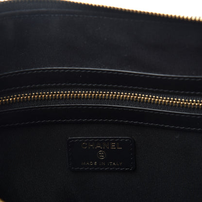 Chanel Aged Calfskin Chevron Quilted Medium Cosmetic Case Black 6 of 8