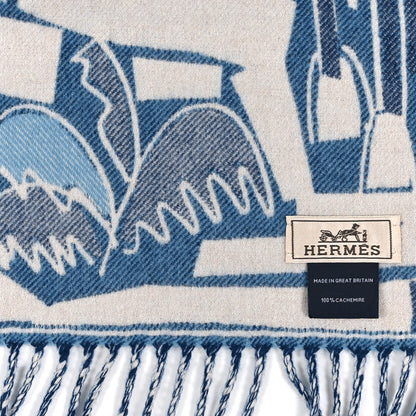 Hermes Cashmere Sea Surf Fun Muffler 3 of 3