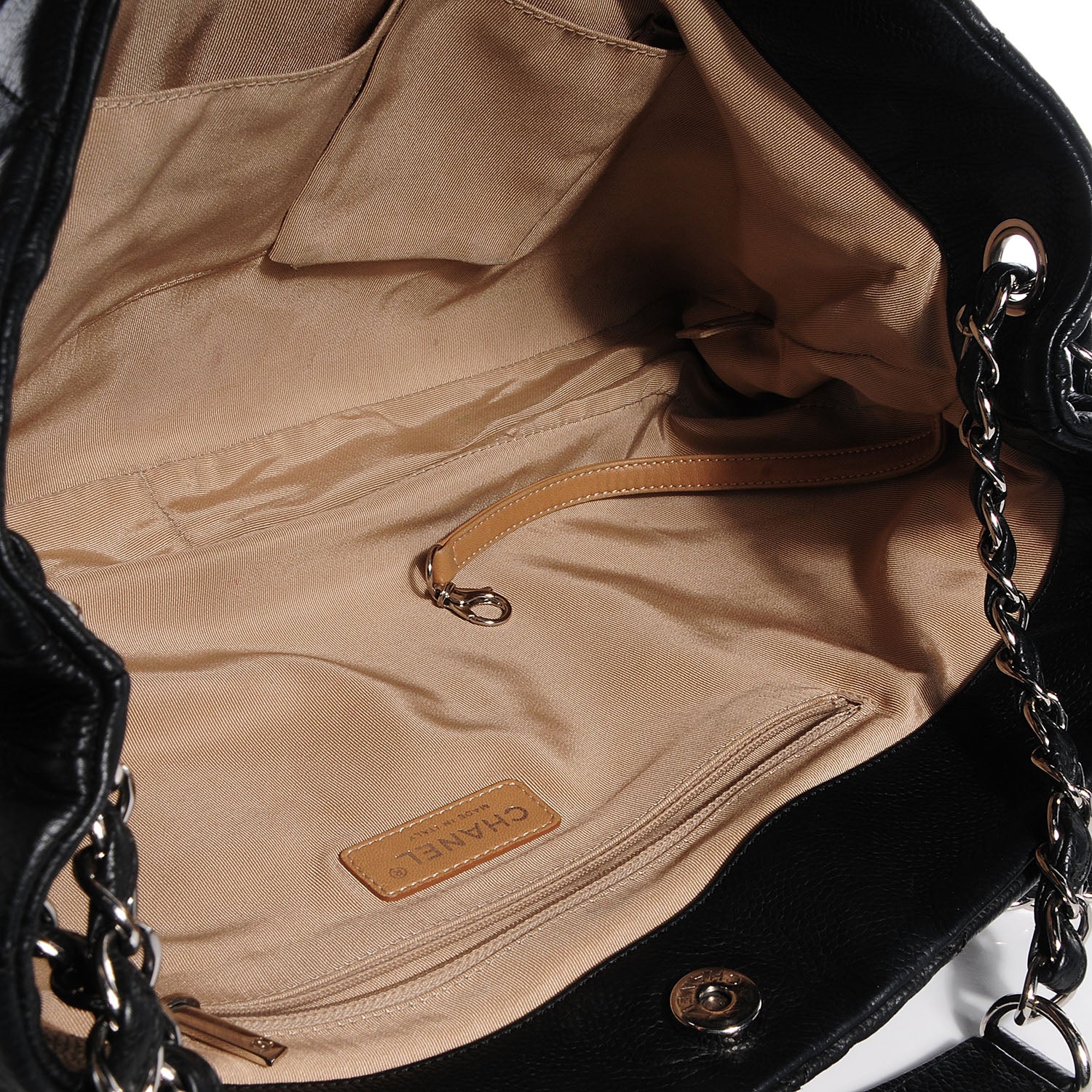 Chanel Caviar Expandable Zip Shoulder Bag Black 5 of 8
