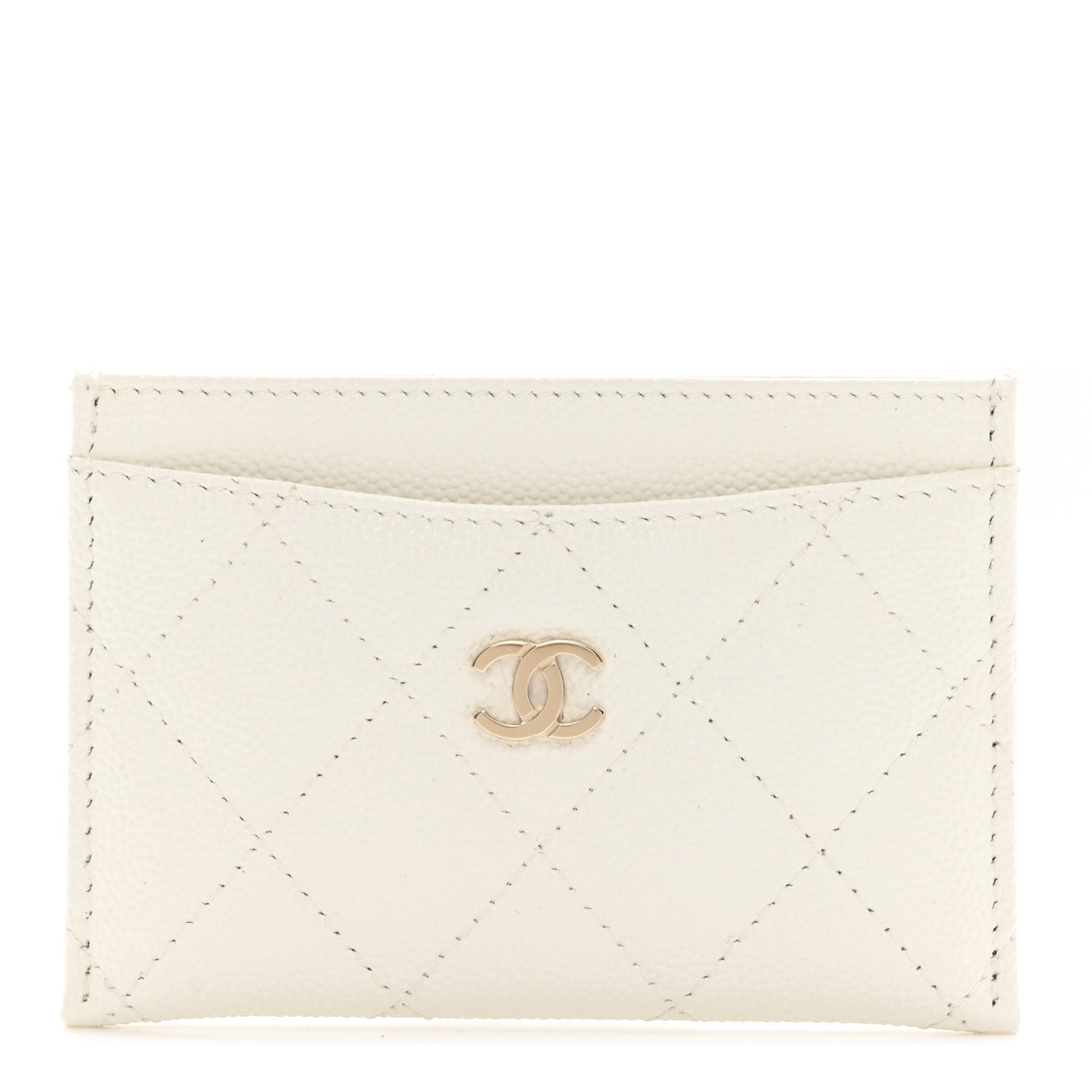 Chanel Caviar Quilted Card Holder White 1 of 7