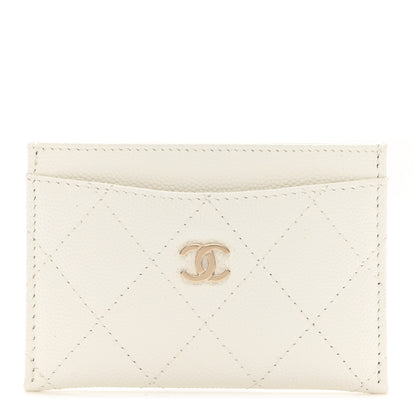 Chanel Caviar Quilted Card Holder White 1 of 7
