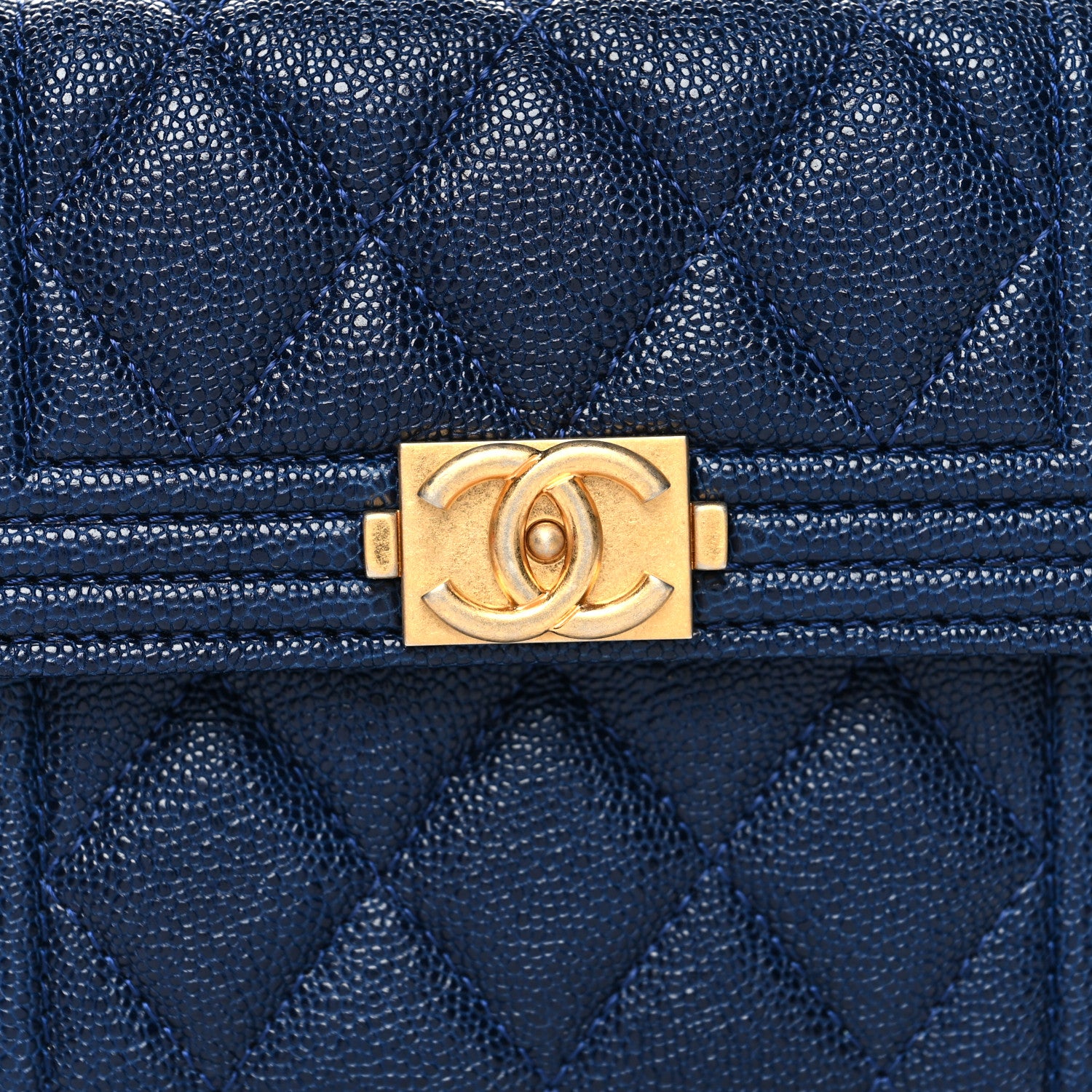 Chanel Caviar Quilted Small Boy Flap Wallet Blue 9 of 9