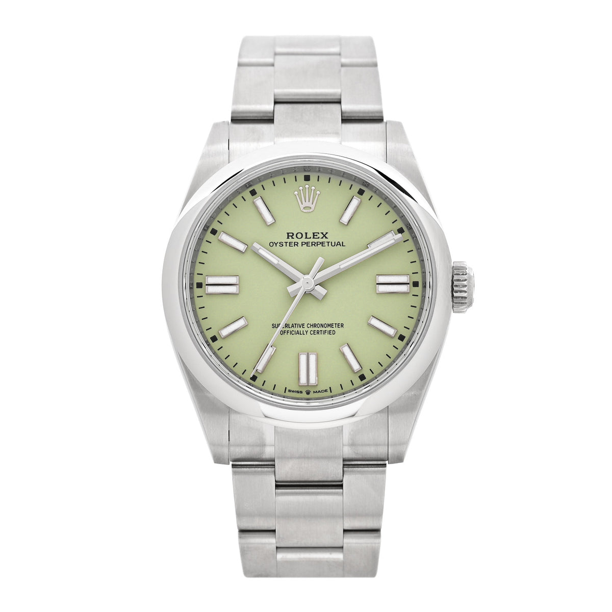 Stainless Steel 41mm Oyster Perpetual Watch Pistachio 134300