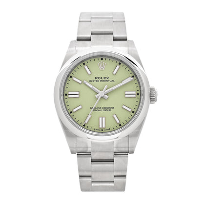 Rolex Stainless Steel 41mm Oyster Perpetual Watch Pistachio 134300 1 of 5