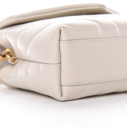 Saint Laurent Calfskin Y Quilted Monogram Toy Loulou Crossbody Bag Crema Soft 9 of 10