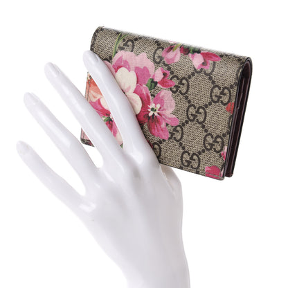 Gucci GG Supreme Monogram Blooms Card Case Beige Multicolor Dry Rose 2 of 7