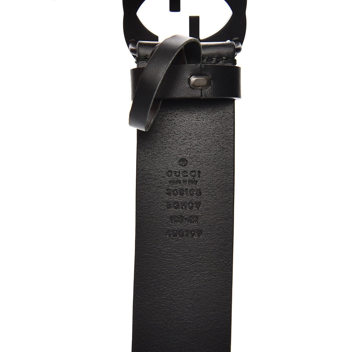 Selleria Calfskin Monochrome Interlocking G 37mm Belt 105 42 Black