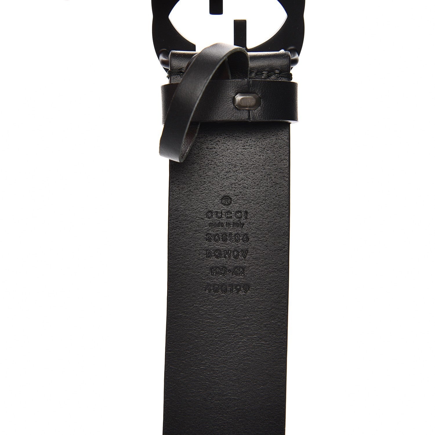 Gucci Selleria Calfskin Monochrome Interlocking G 37mm Belt 105 42 Black 11 of 12