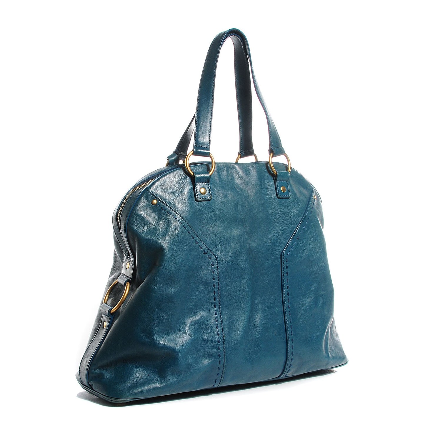Calfskin Oversized Muse Turquoise