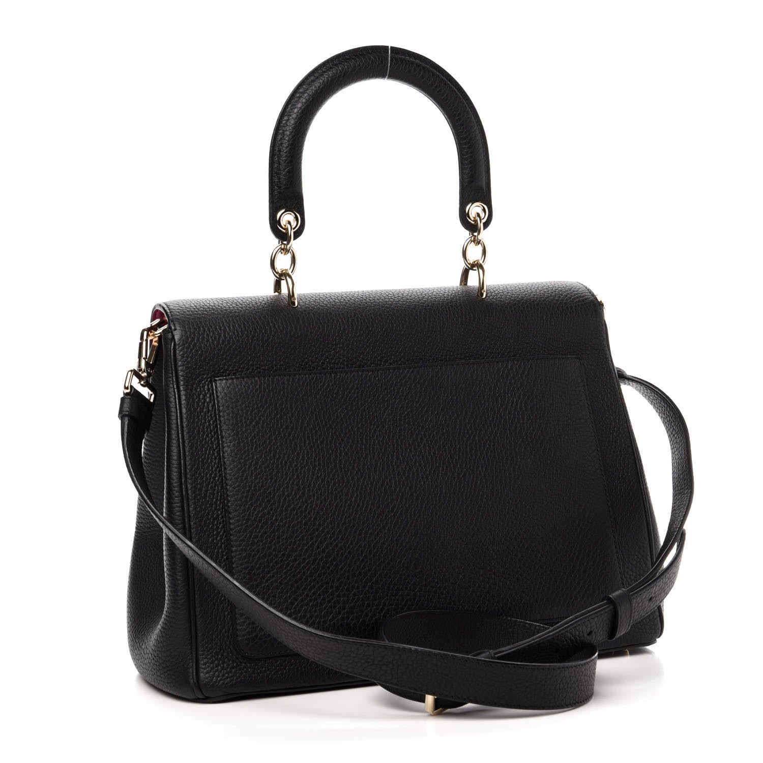 Christian Dior Bullcalf Medium Be Dior Flap Black Fraise 3 of 12