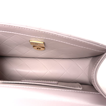 Chanel Shiny Calfskin Quilted Coco Crush Handle Flap Light Purple 5 of 11