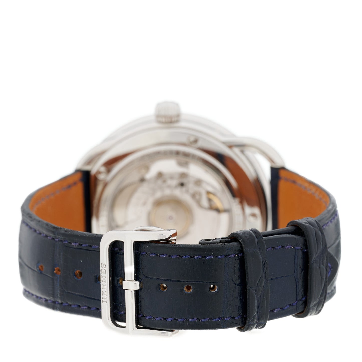 Stainless Steel Alligator 43mm Arceau Grande Lune Automatic Watch Bleu Abysse