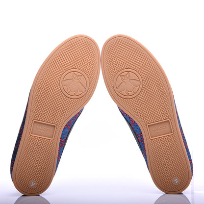 Gucci Lurex Calfskin Web GG Monogram Womens Falacer Sneakers 37 Iridescent Blue Iridescent Red Silver 7 of 11