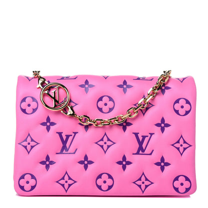 Louis Vuitton Lambskin Embossed Monogram Vuittamins Pochette Coussin Rose Violet 1 of 12