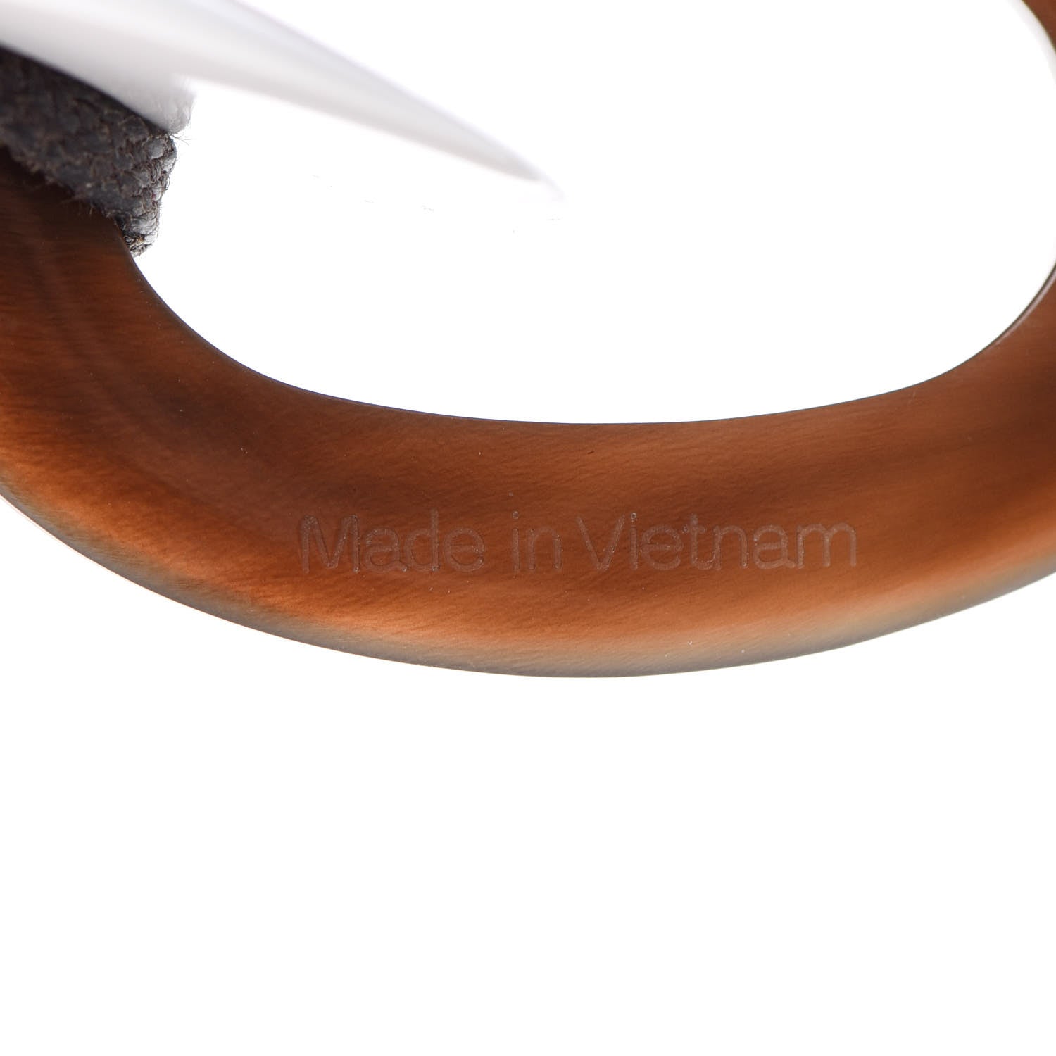Hermes Lacquered Wood Buffalo Horn Karamba Necklace Blanc Mink Saumon 4 of 9