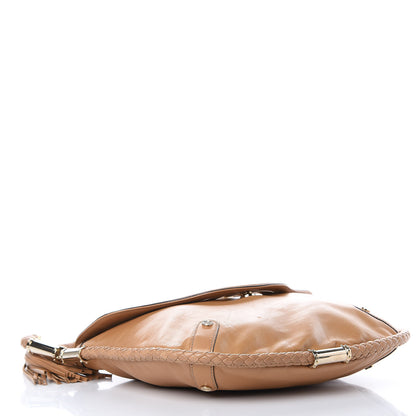 Gucci Calfskin Medium Britt Tassel Shoulder Bag Beige 4 of 13