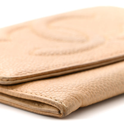 Chanel Caviar Timeless CC Compact Flap Wallet Beige 10 of 12