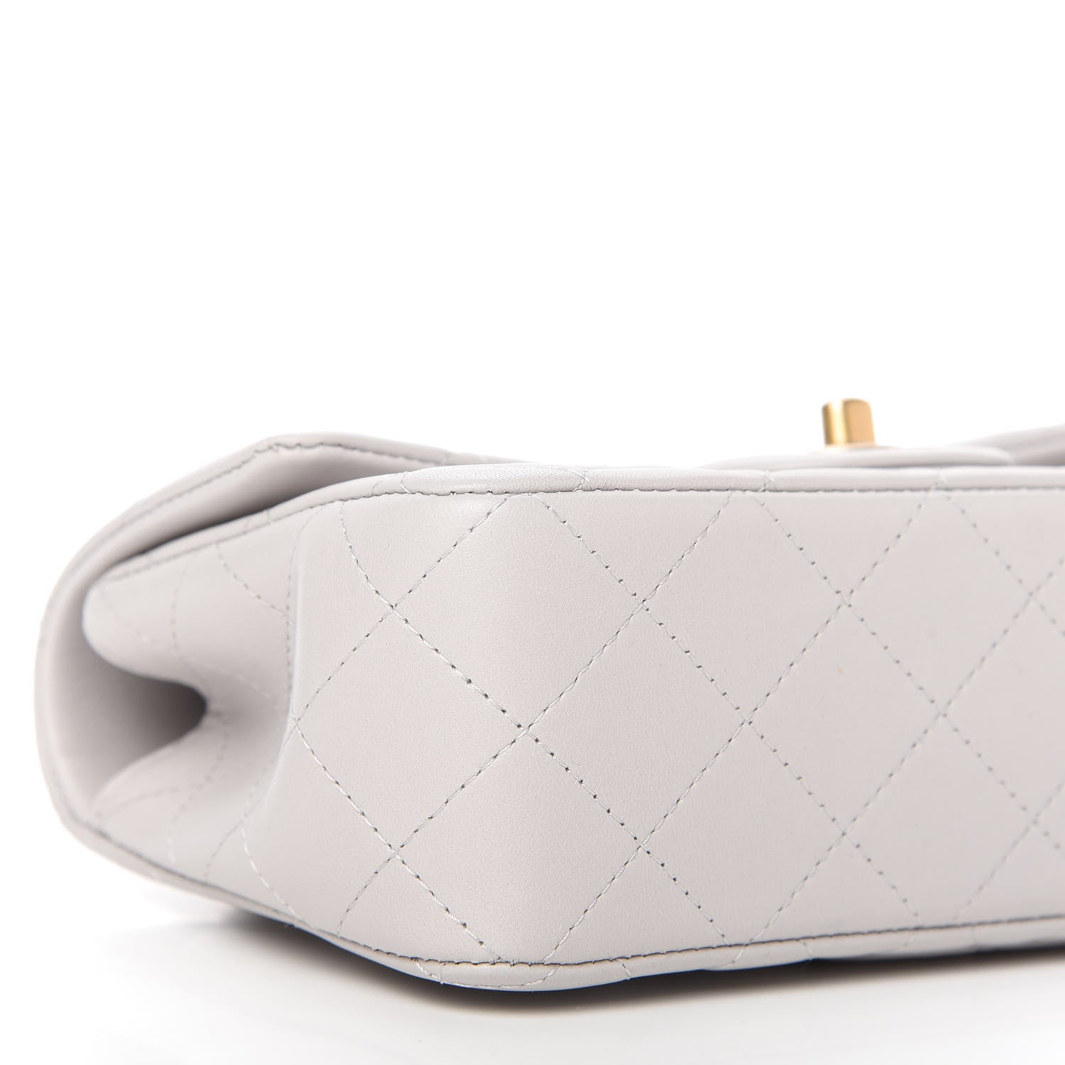Chanel Lambskin Quilted Mini Top Handle Rectangular Flap Grey 6 of 11